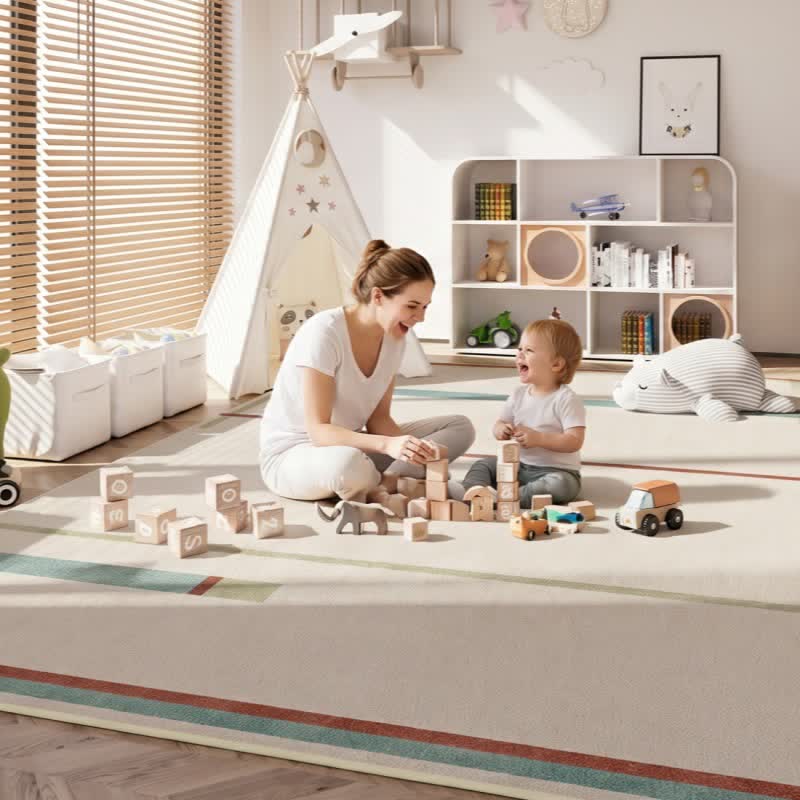 Minimalist Linear Kids Area Rug