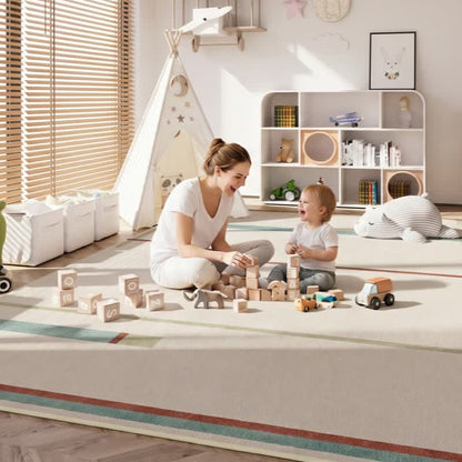 Minimalist Linear Kids Area Rug