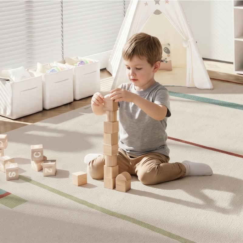 Minimalist Linear Kids Area Rug