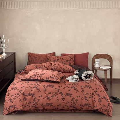 Vintage Ginkgo Leaf Pure Cotton Bedding(4PCS)