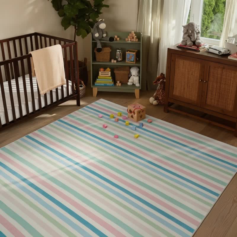 Soft Multicolor Stripe Area Rug