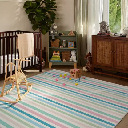 Soft Multicolor Stripe Area Rug