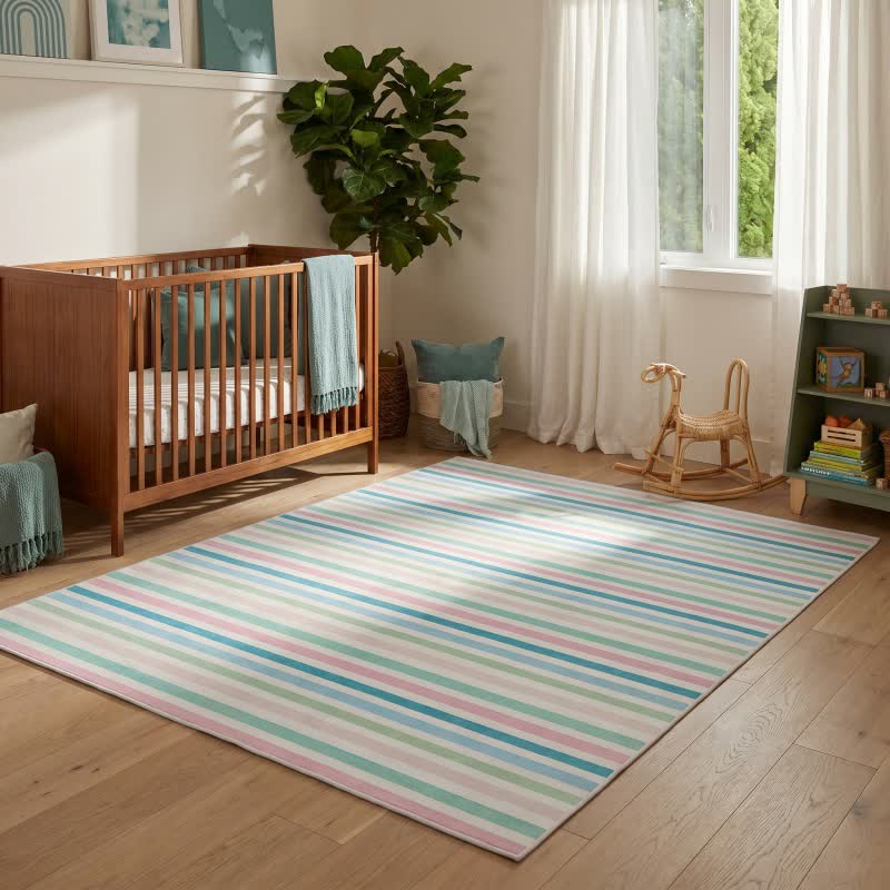 Soft Multicolor Stripe Area Rug