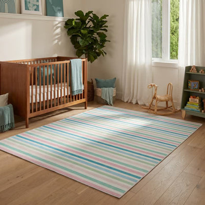 Soft Multicolor Stripe Area Rug