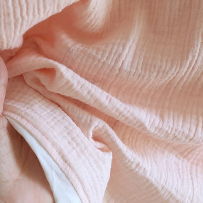 Solid Cotton Gauze Lace Loungewear Set