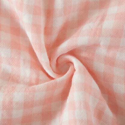 Soft Gingham Cotton Ruffle Loungewear Set