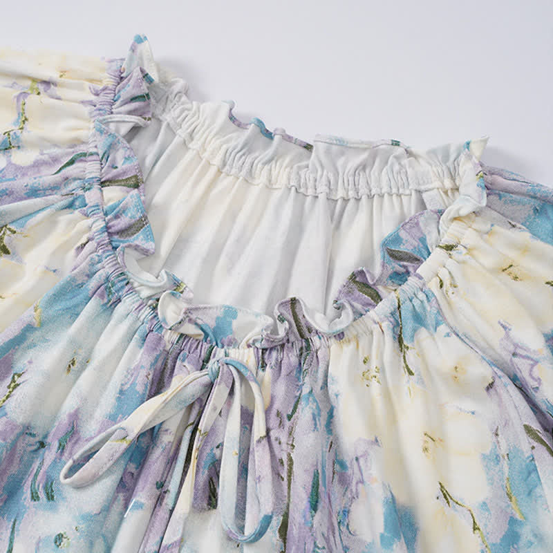 Watercolor Floral Cotton Pajama Set