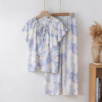 Watercolor Floral Cotton Pajama Set