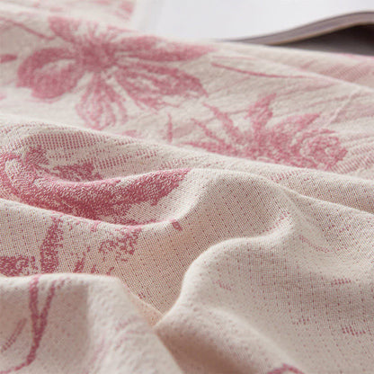 Elegant Floral Cotton Muslin Quilt Blanket