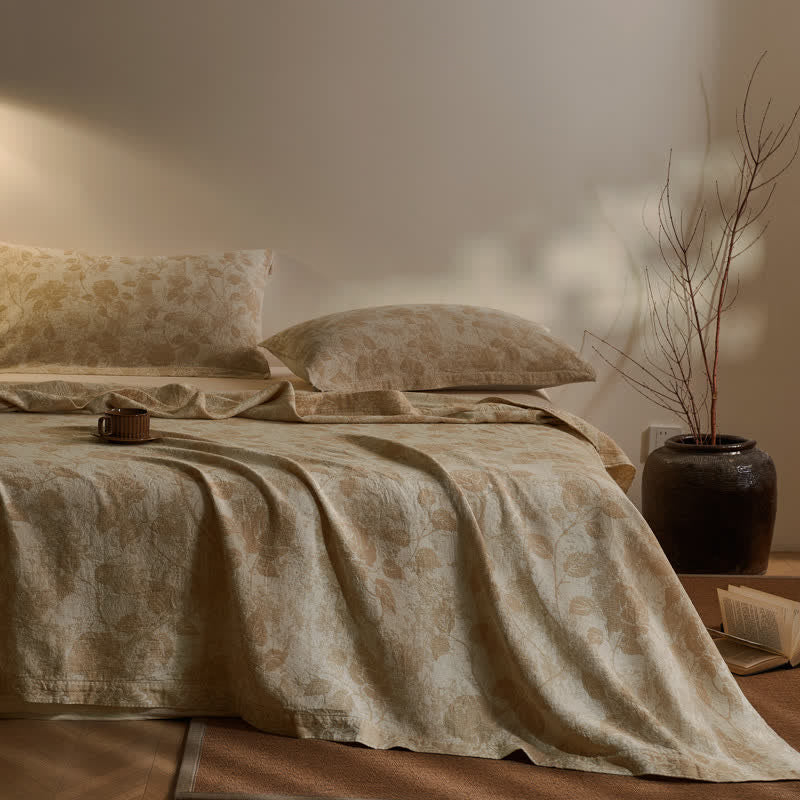 Artistic Vintage Rose Cotton Gauze Quilt