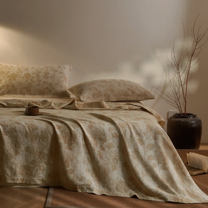 Artistic Vintage Rose Cotton Gauze Quilt
