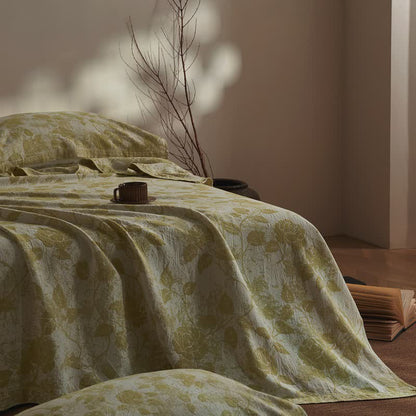 Artistic Vintage Rose Cotton Gauze Quilt