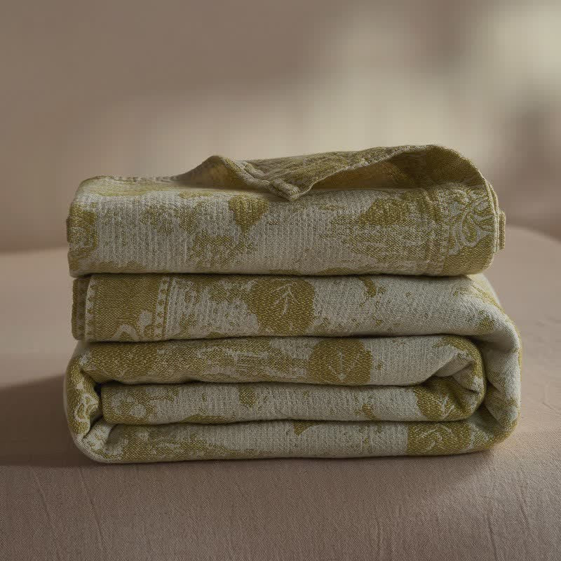 Artistic Vintage Rose Cotton Gauze Quilt