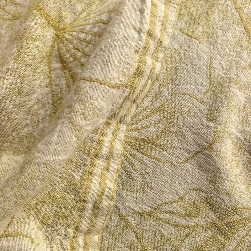 Artistic Vintage Leaf Cotton Gauze Quilt