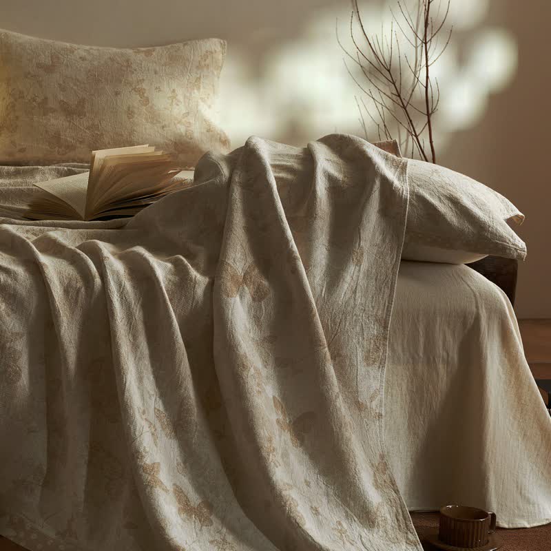 Artistic Vintage Butterfly Cotton Gauze Quilt