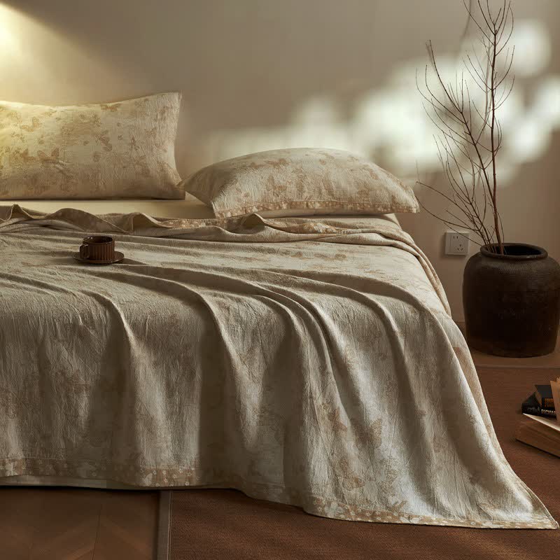Artistic Vintage Butterfly Cotton Gauze Quilt