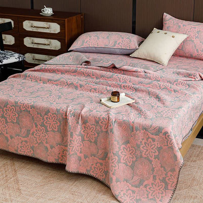 Farmhouse Floral Three-Layer Cotton Gauze Quilt