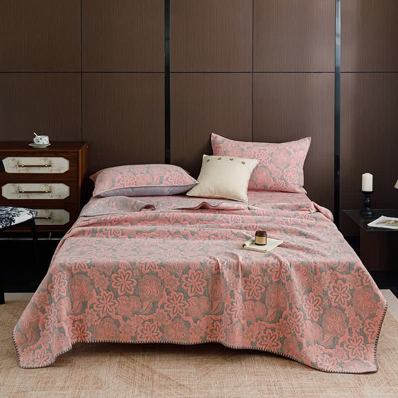 Farmhouse Floral Three-Layer Cotton Gauze Quilt
