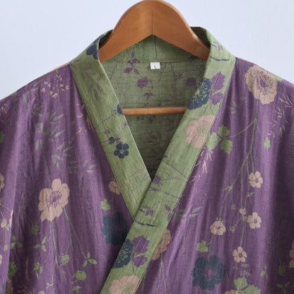 Garden Floral Organic Cotton Kimono Robe