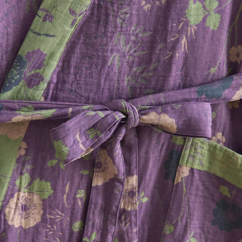 Garden Floral Organic Cotton Kimono Robe