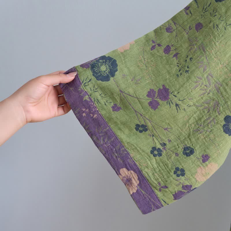 Garden Floral Organic Cotton Kimono Robe