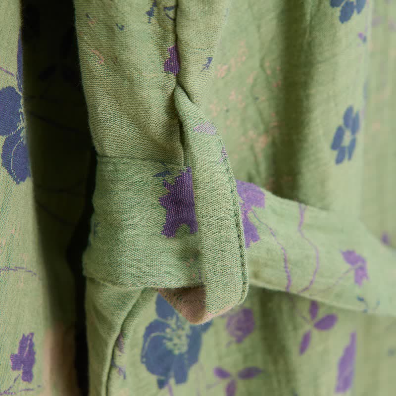 Garden Floral Organic Cotton Kimono Robe