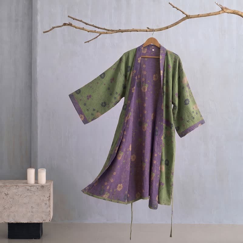 Garden Floral Organic Cotton Kimono Robe