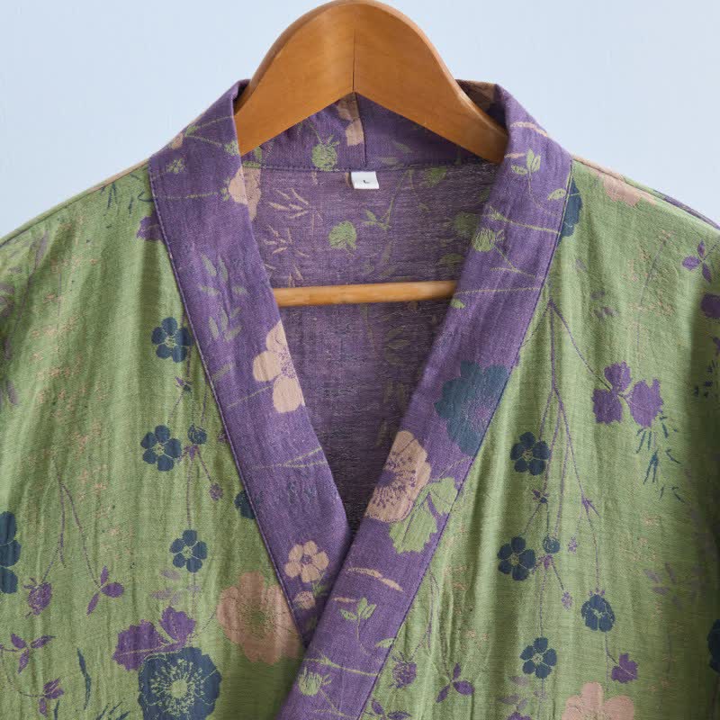 Garden Floral Organic Cotton Kimono Robe