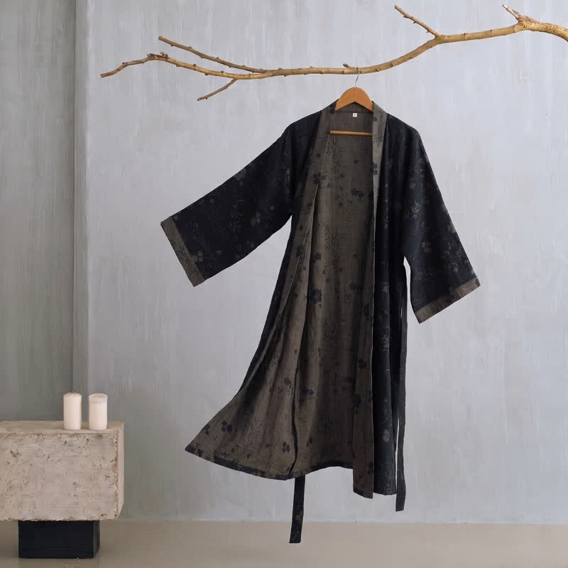Garden Floral Organic Cotton Kimono Robe