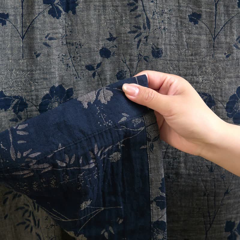 Garden Floral Organic Cotton Kimono Robe