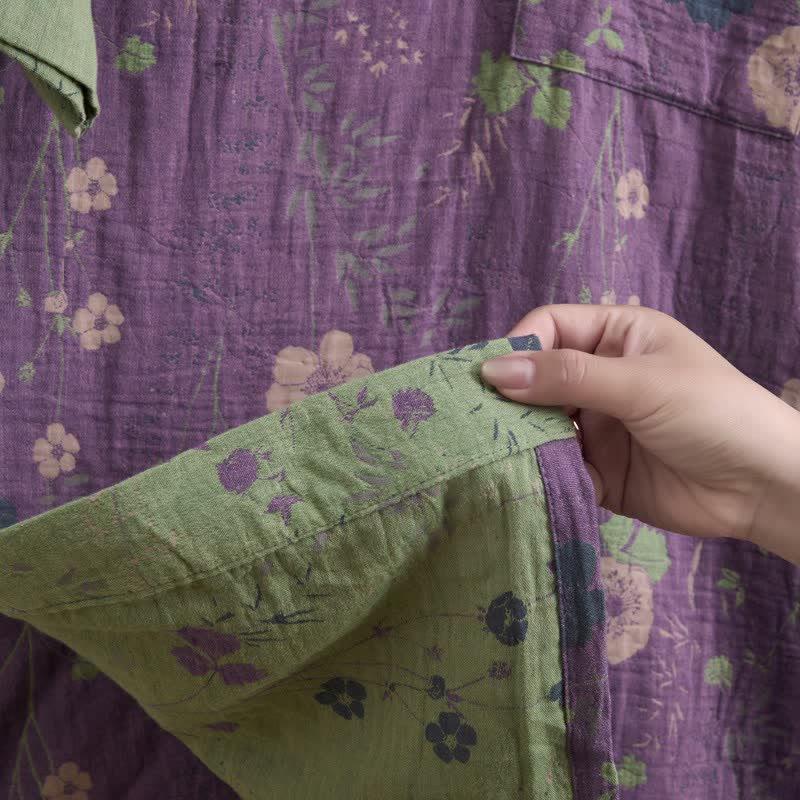Garden Floral Organic Cotton Kimono Robe