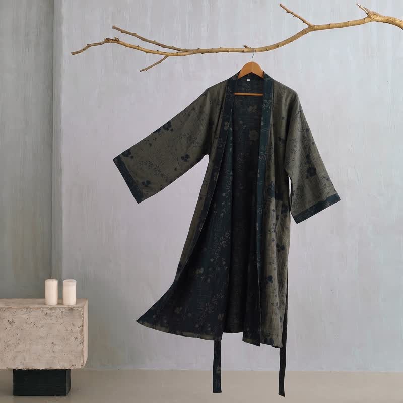 Garden Floral Organic Cotton Kimono Robe