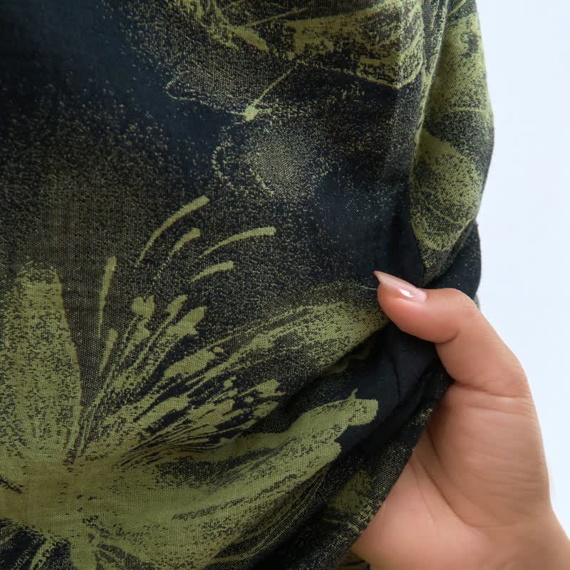Watercolor Floral Organic Cotton Kimono Robe