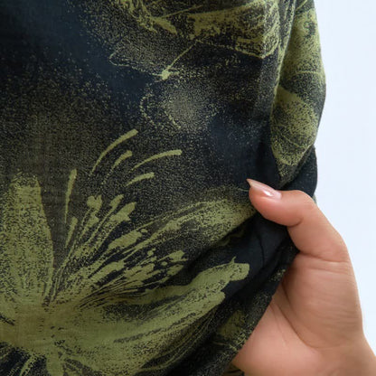 Watercolor Floral Organic Cotton Kimono Robe
