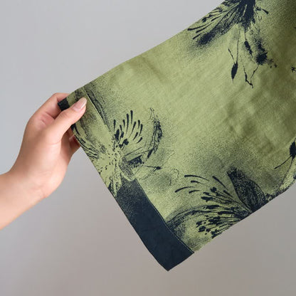 Watercolor Floral Organic Cotton Kimono Robe