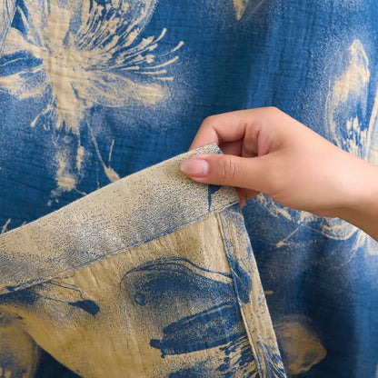 Watercolor Floral Organic Cotton Kimono Robe