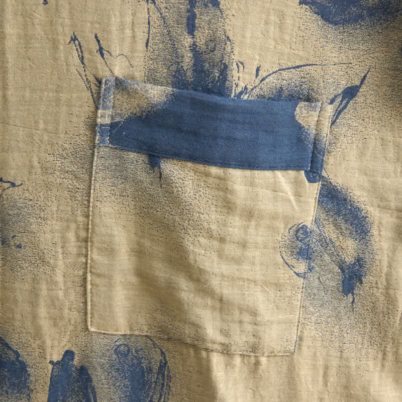 Watercolor Floral Organic Cotton Kimono Robe