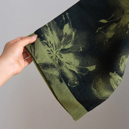 Watercolor Floral Organic Cotton Kimono Robe