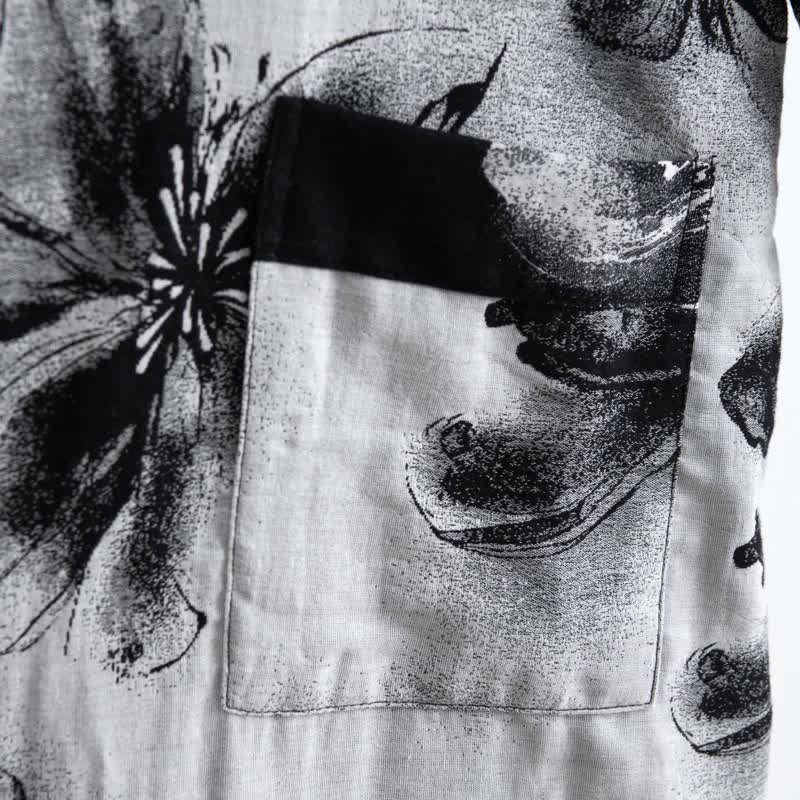 Watercolor Floral Organic Cotton Kimono Robe