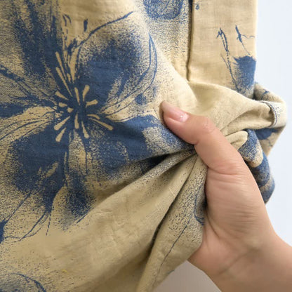 Watercolor Floral Organic Cotton Kimono Robe