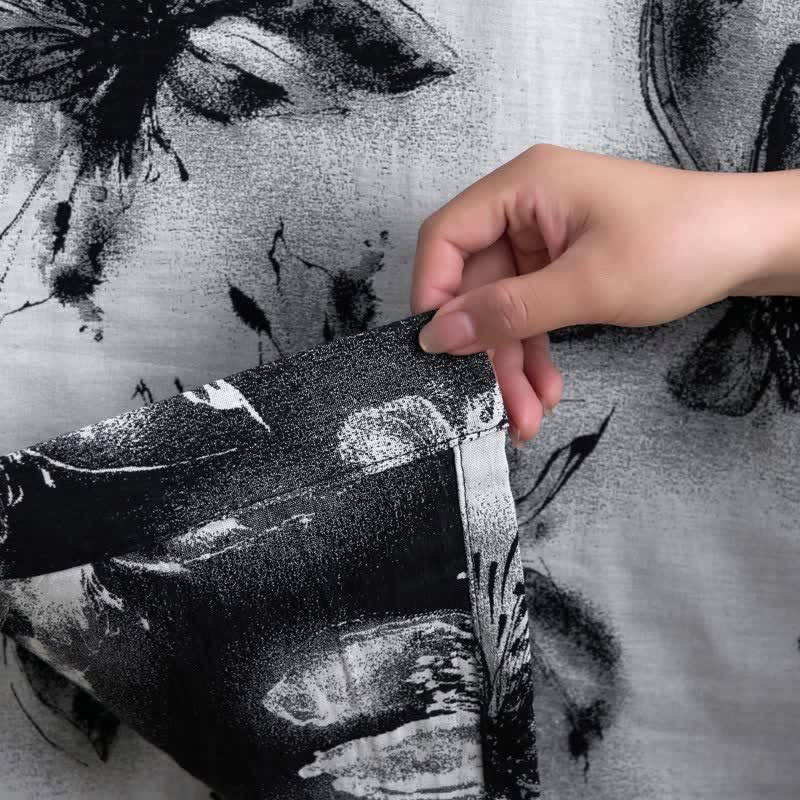 Watercolor Floral Organic Cotton Kimono Robe
