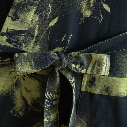 Watercolor Floral Organic Cotton Kimono Robe