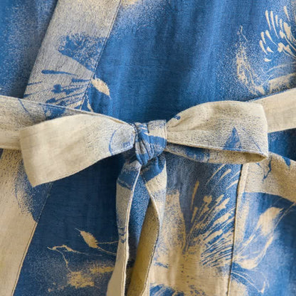 Watercolor Floral Organic Cotton Kimono Robe