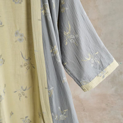 Elegant Floral Cotton Gauze Kimono Robe