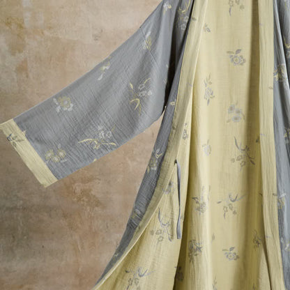 Elegant Floral Cotton Gauze Kimono Robe