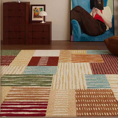 Modern Striped Patchwork Area Rug