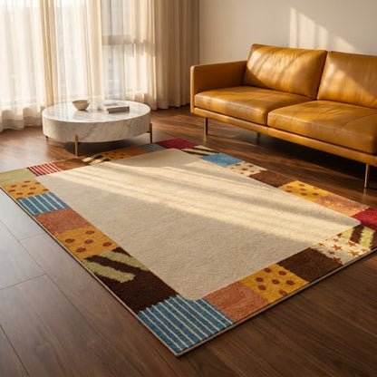 Retro Border Patchwork Area Rug