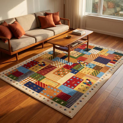 Vibrant Patchwork Geometric Area Rug