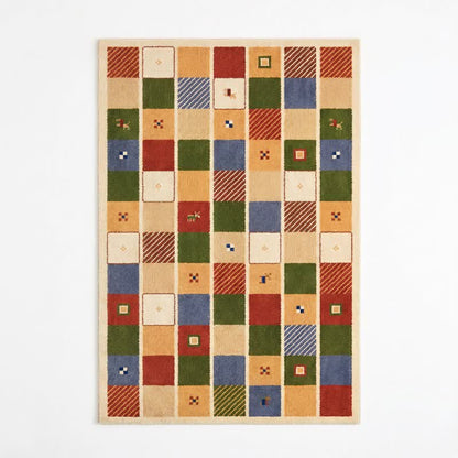 Colorful Patchwork Checkered Area Rug
