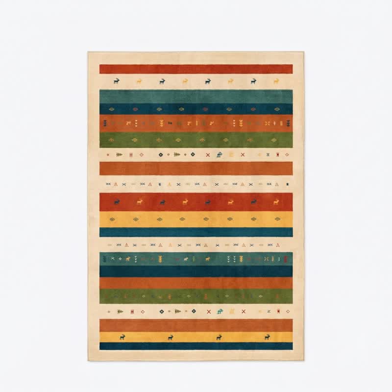 Colorful Tribal Stripe Area Rug